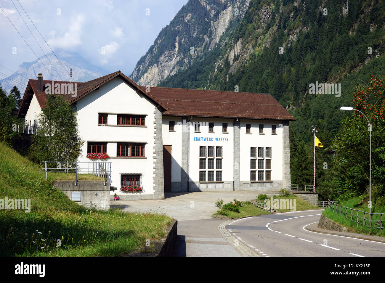 WASSEN, SWITZERLAND - CIRCA AUGUST 2015 Kraftwerk factory Stock Photo