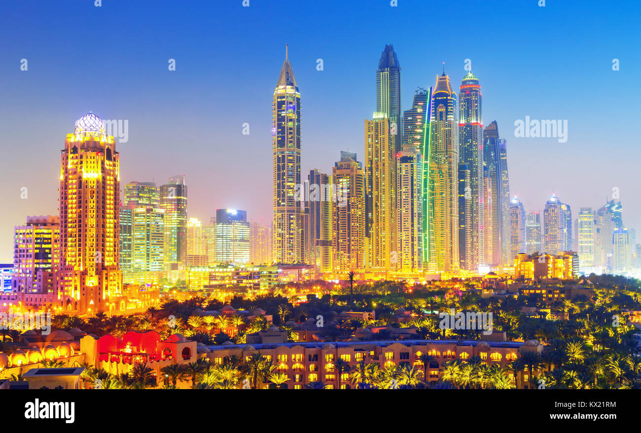 Rooftop view on amazing Dubai marina skyscrapers,Dubai,United Arab Emirates Stock Photo Alamy