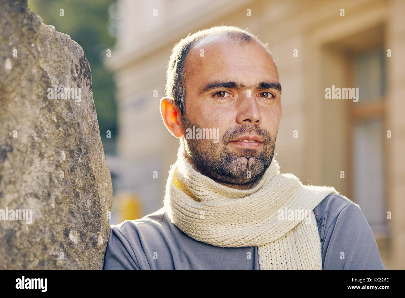 Handsome guy standing outside Stock Photo Alamy