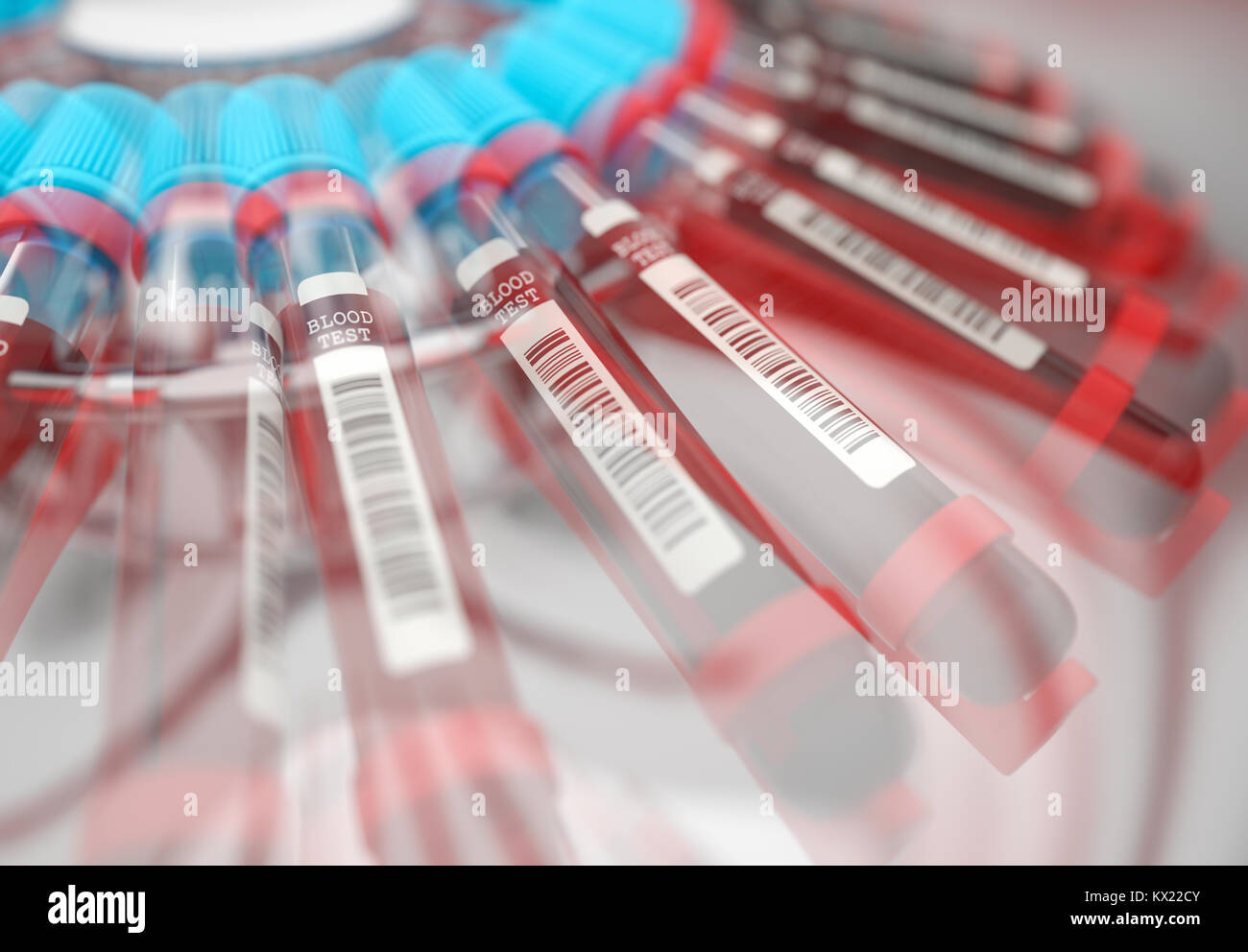 Blood samples in centrifuge, illustration. Stock Photo