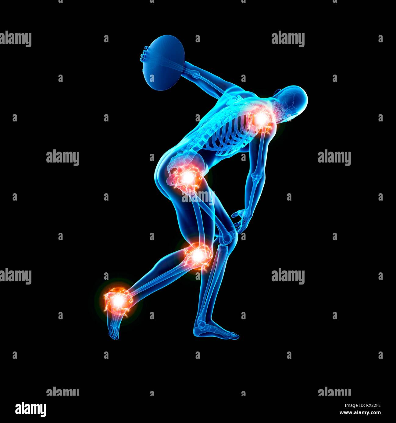 Discus thrower's joints, illustration Stock Photo Alamy