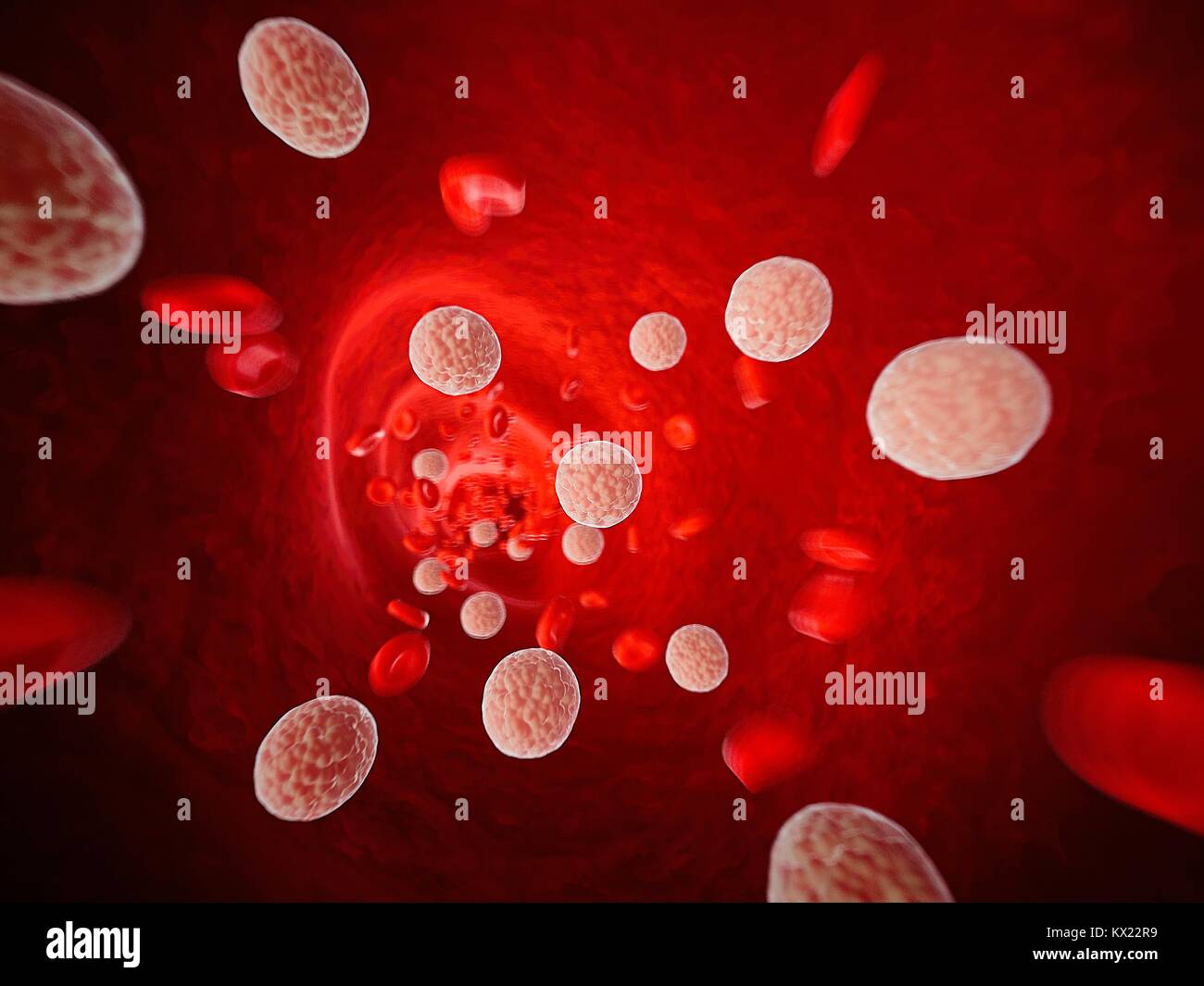 Cholesterol in the human blood, illustration. Stock Photo