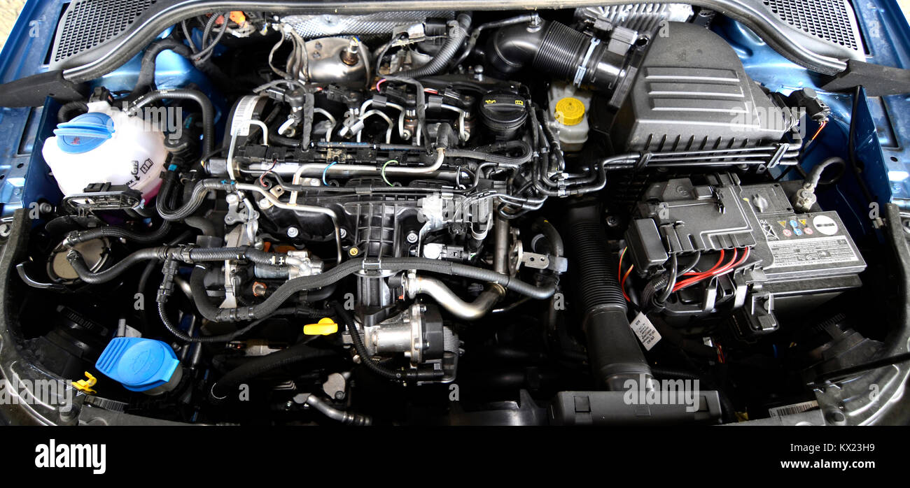 close up view of Car engine Stock Photo