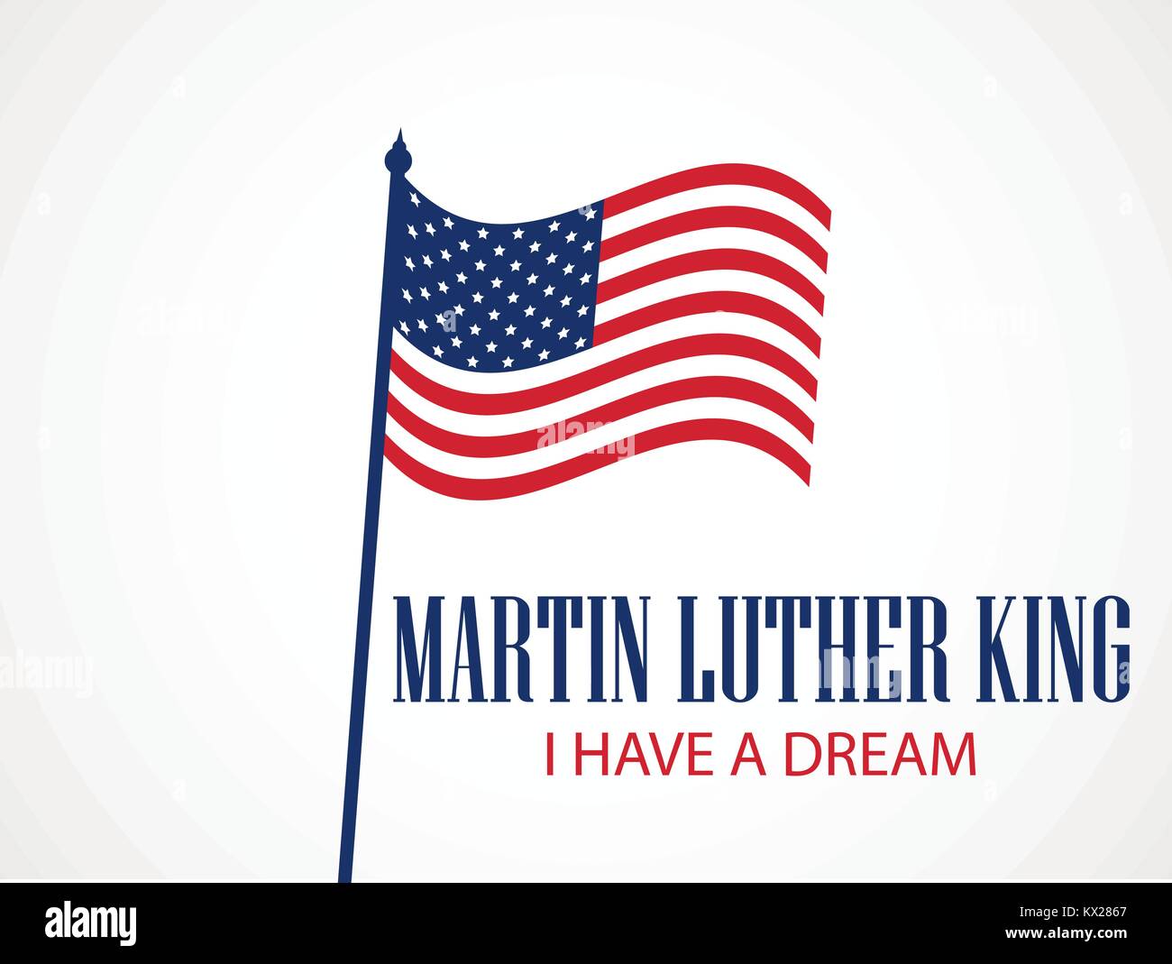 Martin Luther King Day Holiday Background With Flag Usa Isolated