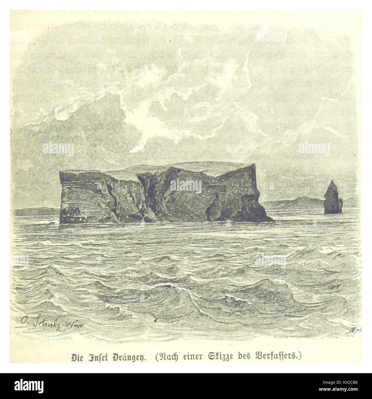 (Baumg1889) Die isländische Insel Drangey Stock Photo