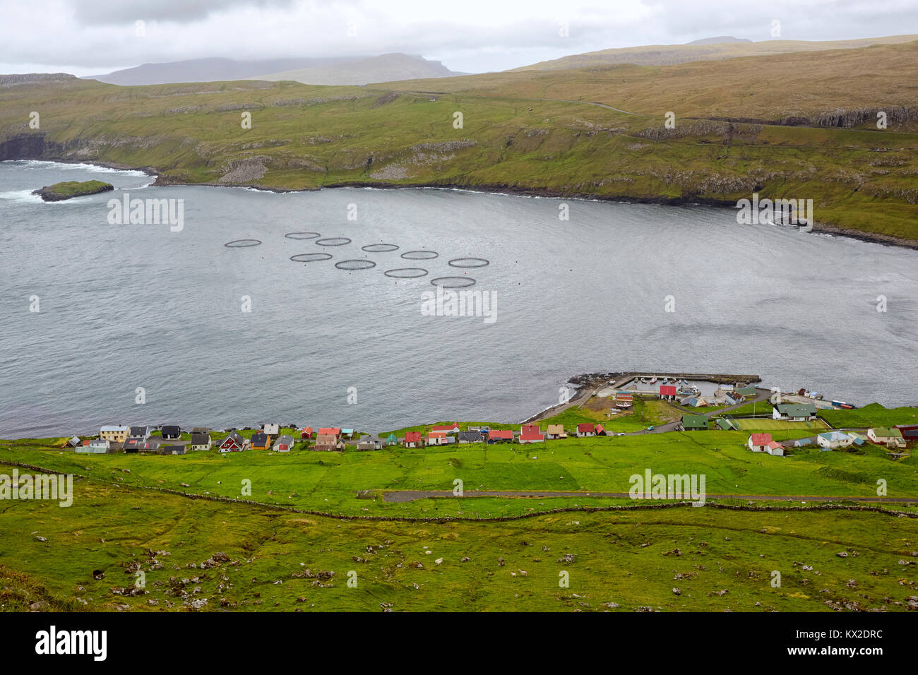 Salmon Farm, Hov village, Suduroy, Faroe Islands Stock Photo Alamy