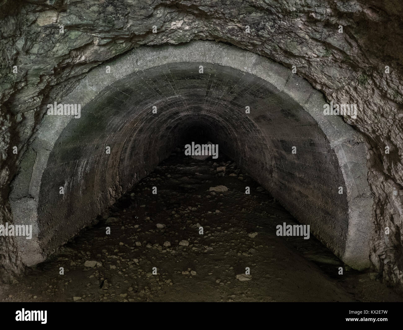 spillway tunnel in the alps, europe Stock Photo