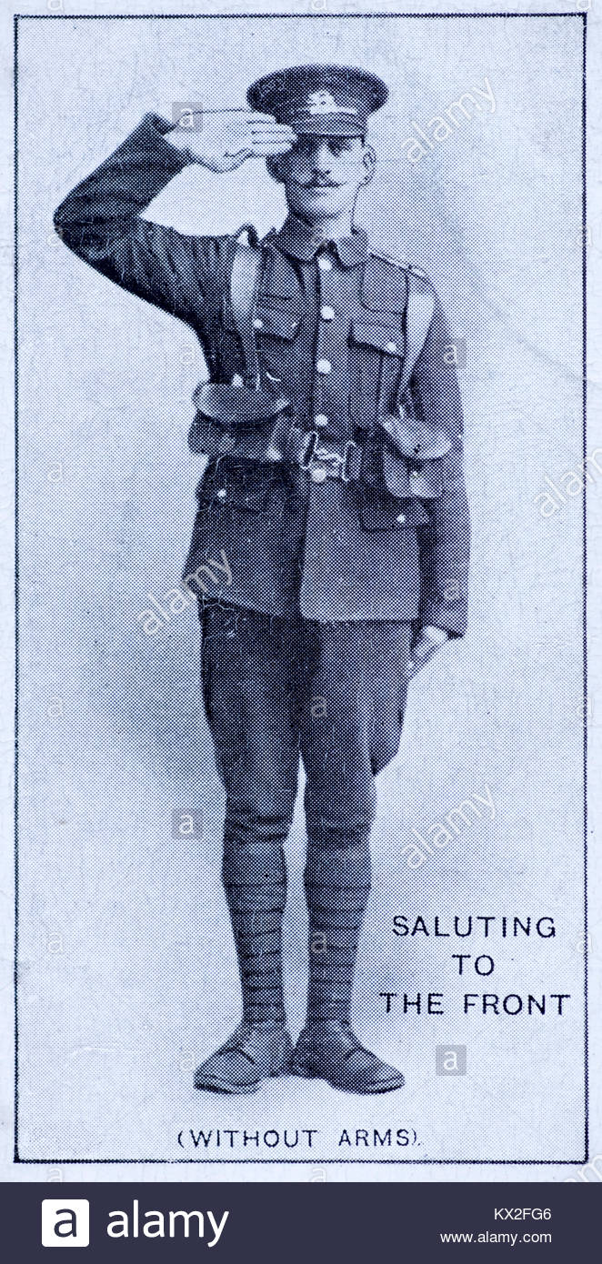 Field Signals -Saluting to the front(without arms) Stock Photo