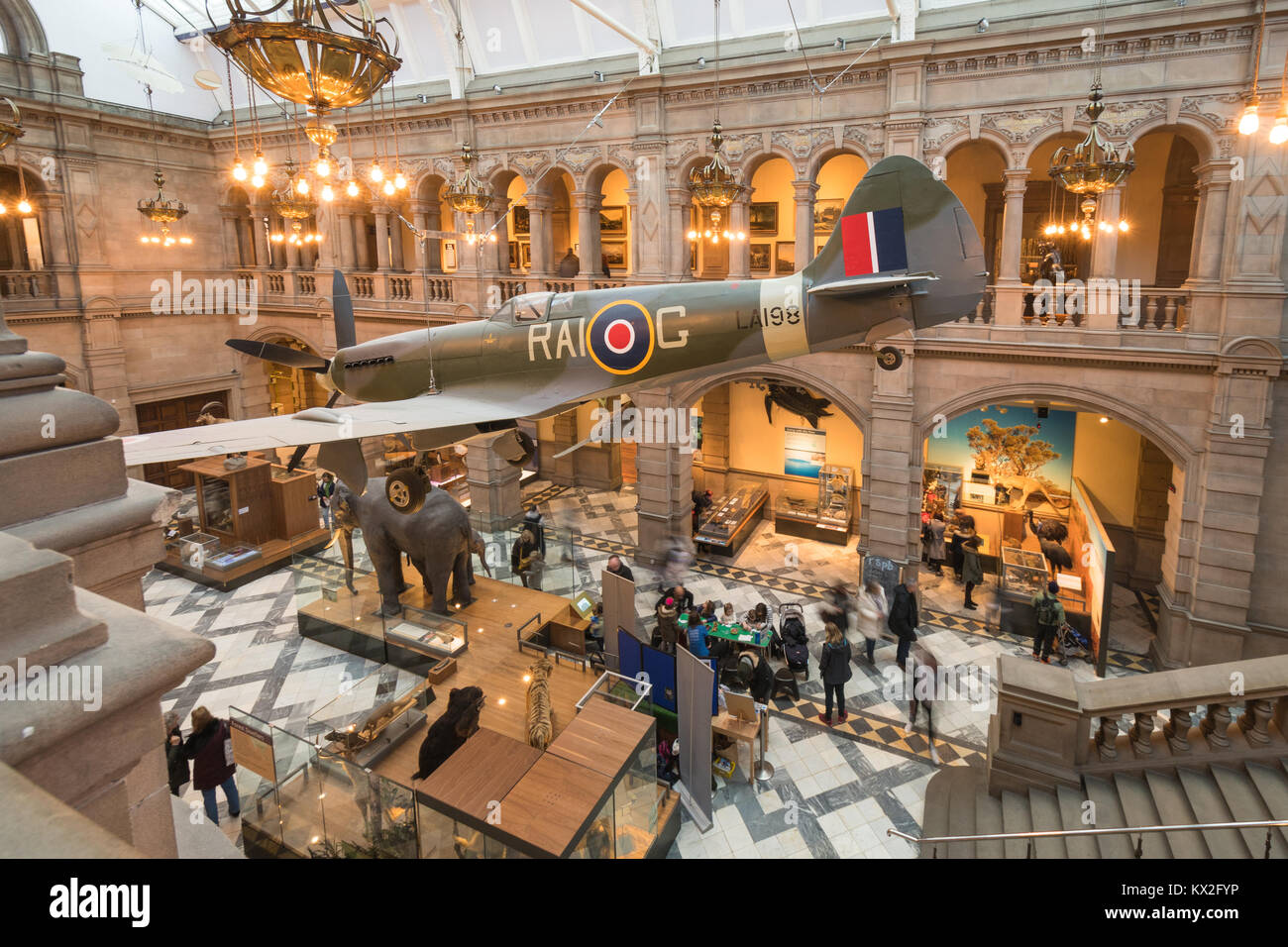 The Glasgow Spitfire at Kelvingrove Art Gallery and Museum, Glasgow, Scotland, UK Stock Photo