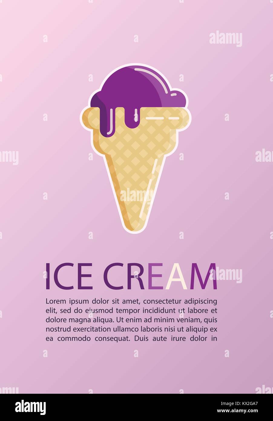 ice cream vintage retro illustration background vector Stock Vector