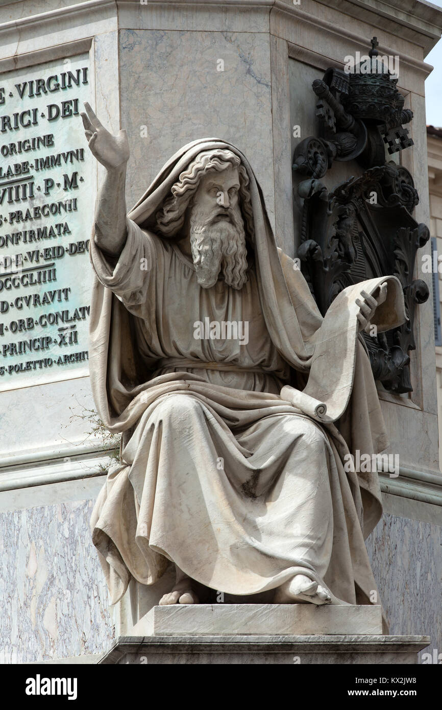 Prophet Ezechiel statue in Rome, Italy. Famous Spanish Square (Piazza