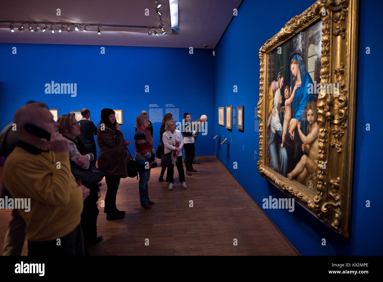 People Visting An Exhibition To The Great Renaissance Painter Raphael 