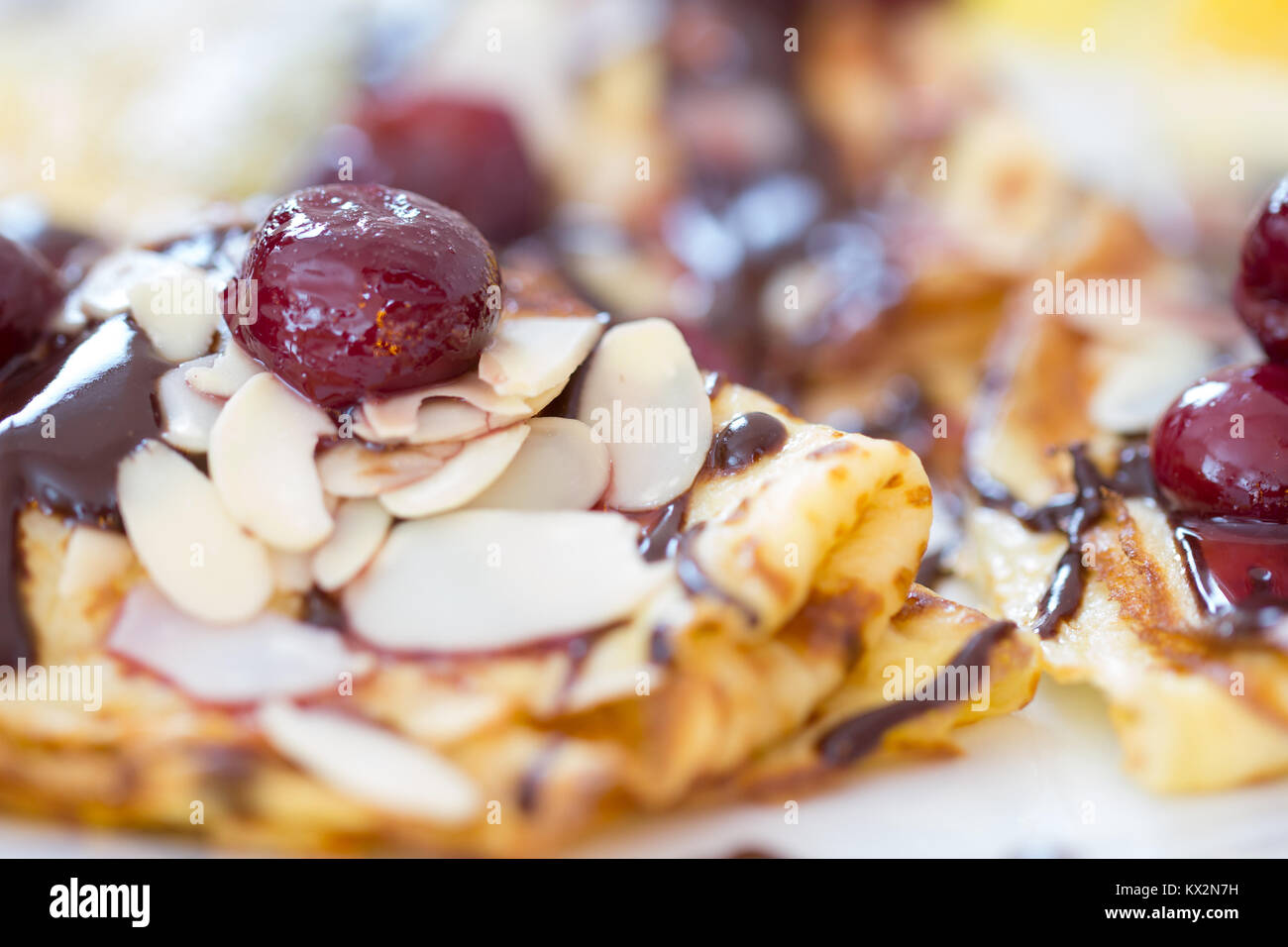 delicious pancakes closeup Stock Photo