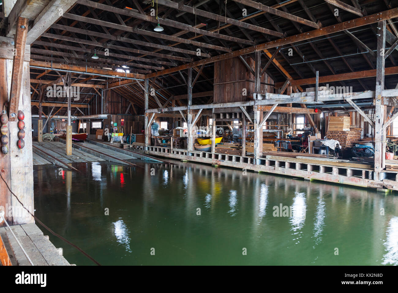 Extremely high tide inside the Britannia Boat Yard building in
