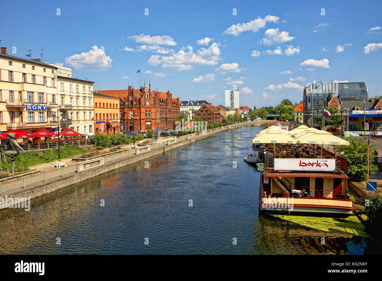 Poland, canal of Brda in Bydgoszcz Stock Photo