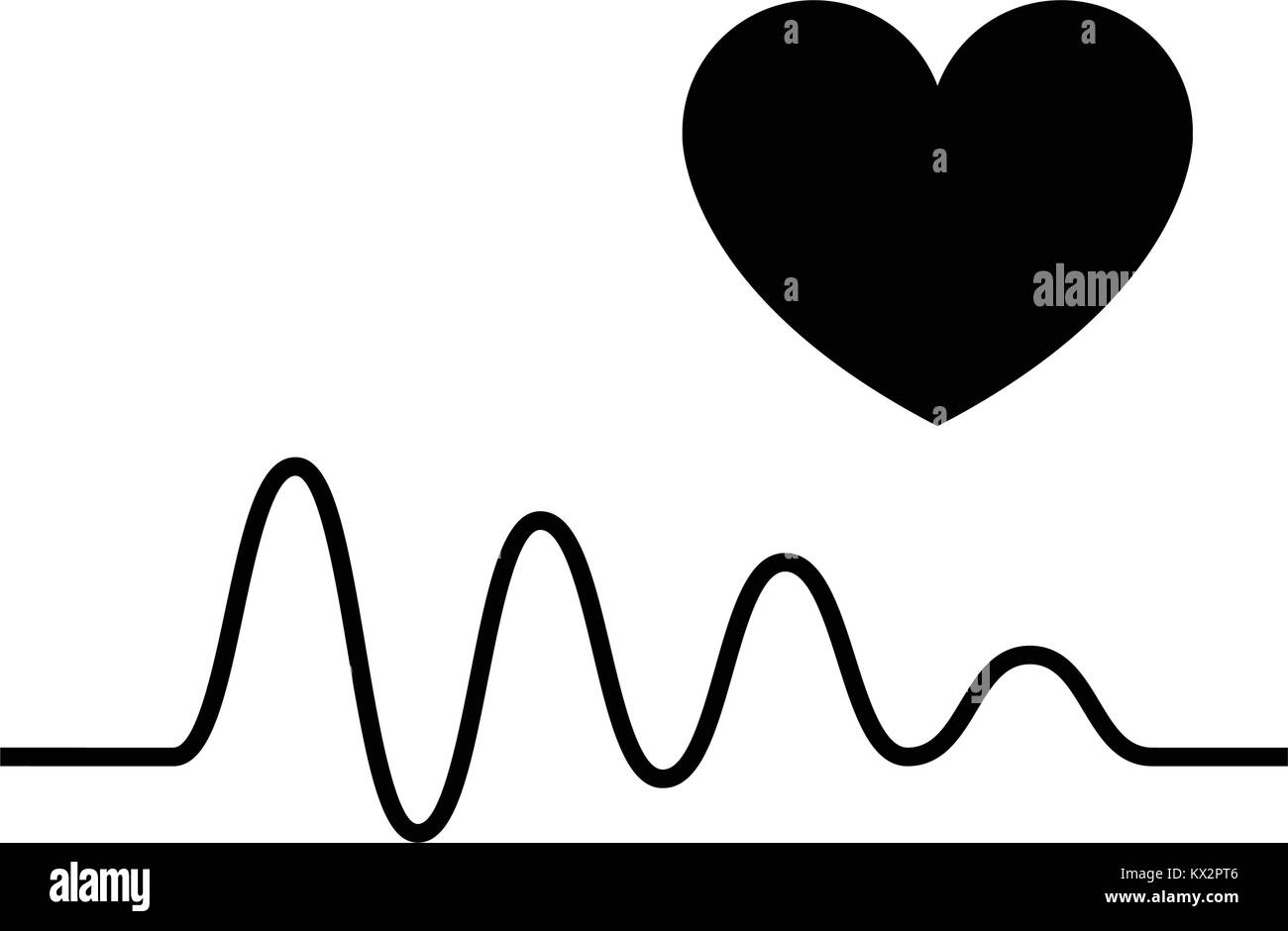 Cardiogram and a heart icon Stock Vector Image & Art - Alamy