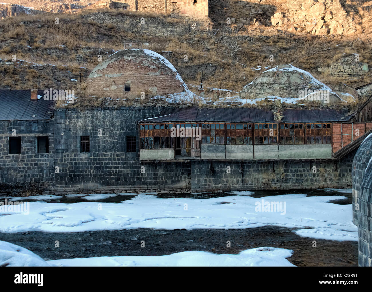 Remains of an old Ottoman public bath in Kars Eastern Turkey Stock Photo
