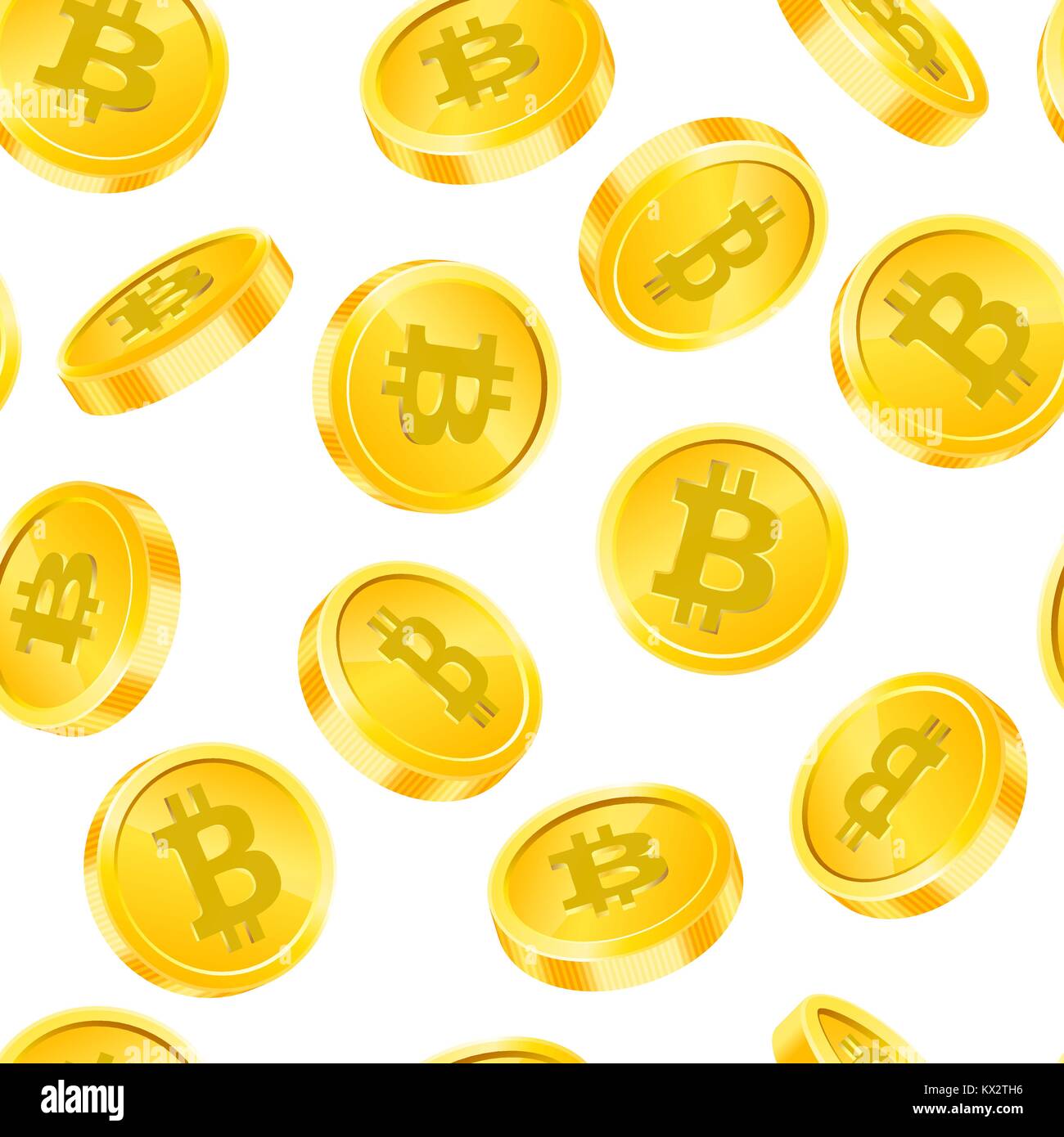 Vector seamless pattern with Bitcoin gold coins in different angles  isolated on white background. Digital currency money concept. Symbol of  crypto currency, blockchain technology Stock Vector Image & Art - Alamy
