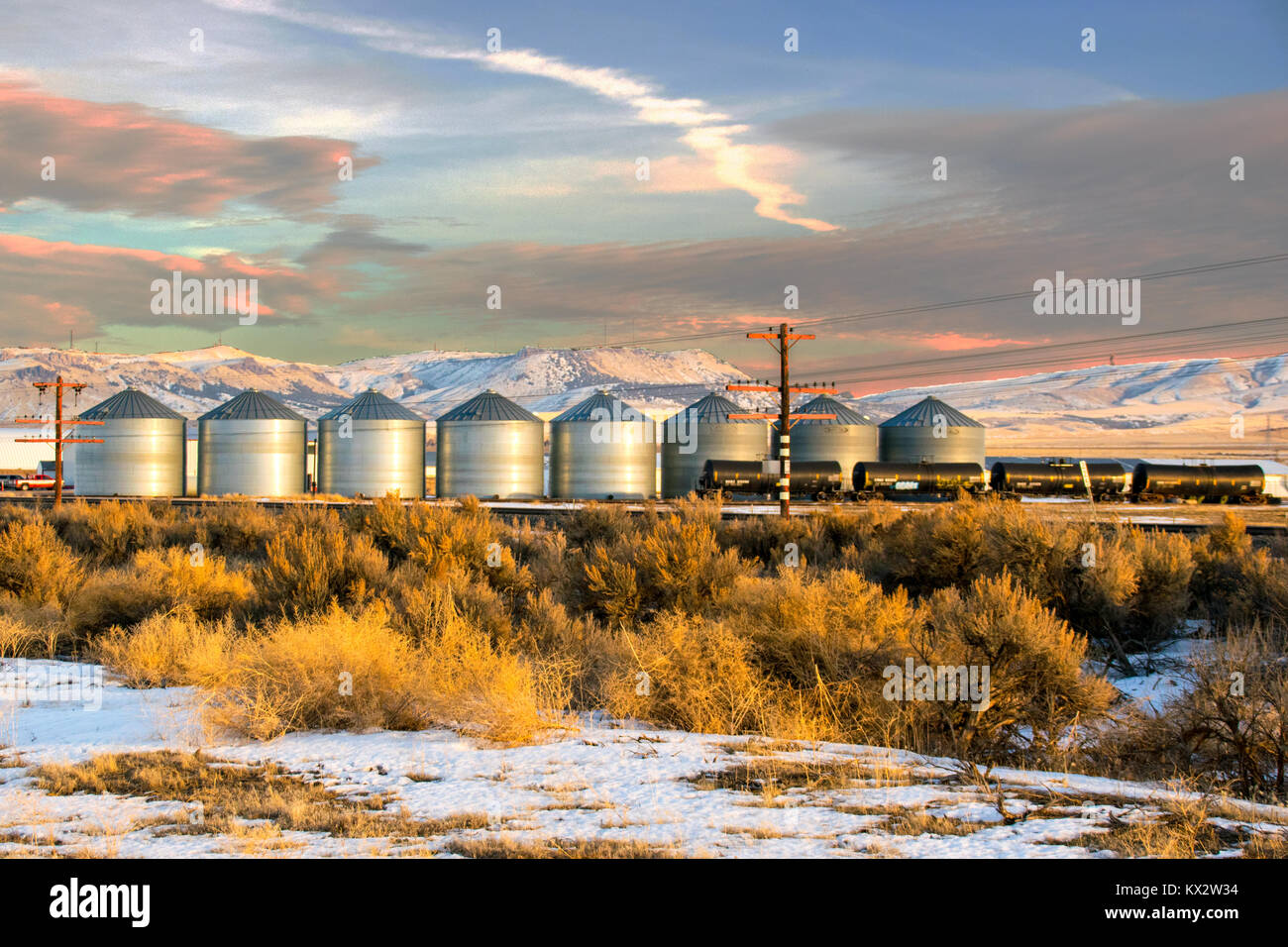 Silos of Idaho Stock Photo