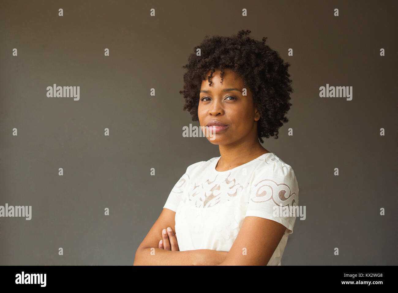 Young happy African American woman smiling Stock Photo - Alamy