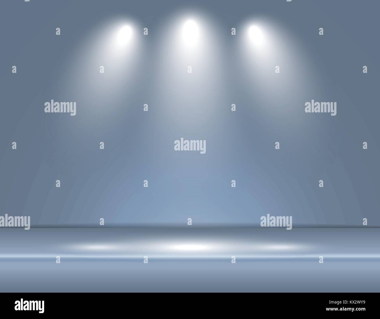 Spotlight gray blue light rays room studio background for use in ...