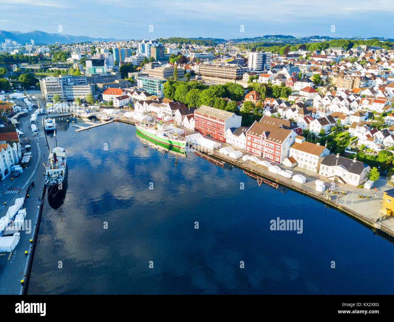 Vagen old town aerial panoramic view in Stavanger, Norway. Stavanger is a  city and municipality in Norway Stock Photo - Alamy