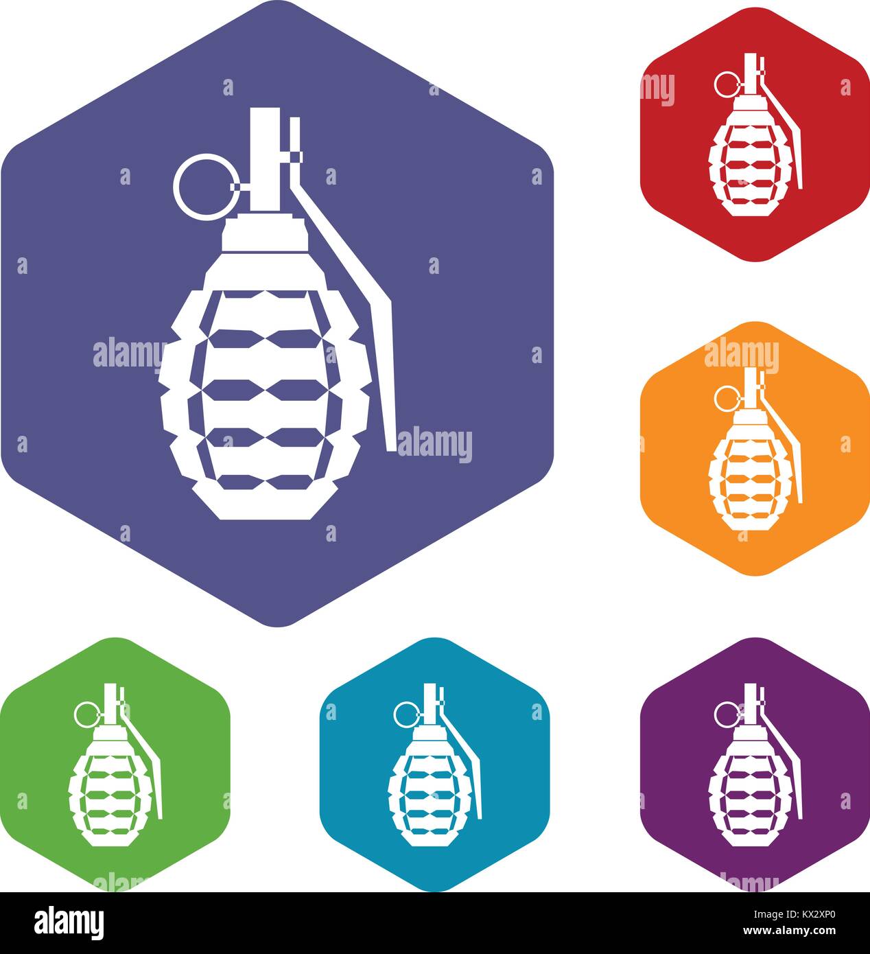 Hand grenade, bomb explosion icons set Stock Vector Image & Art - Alamy