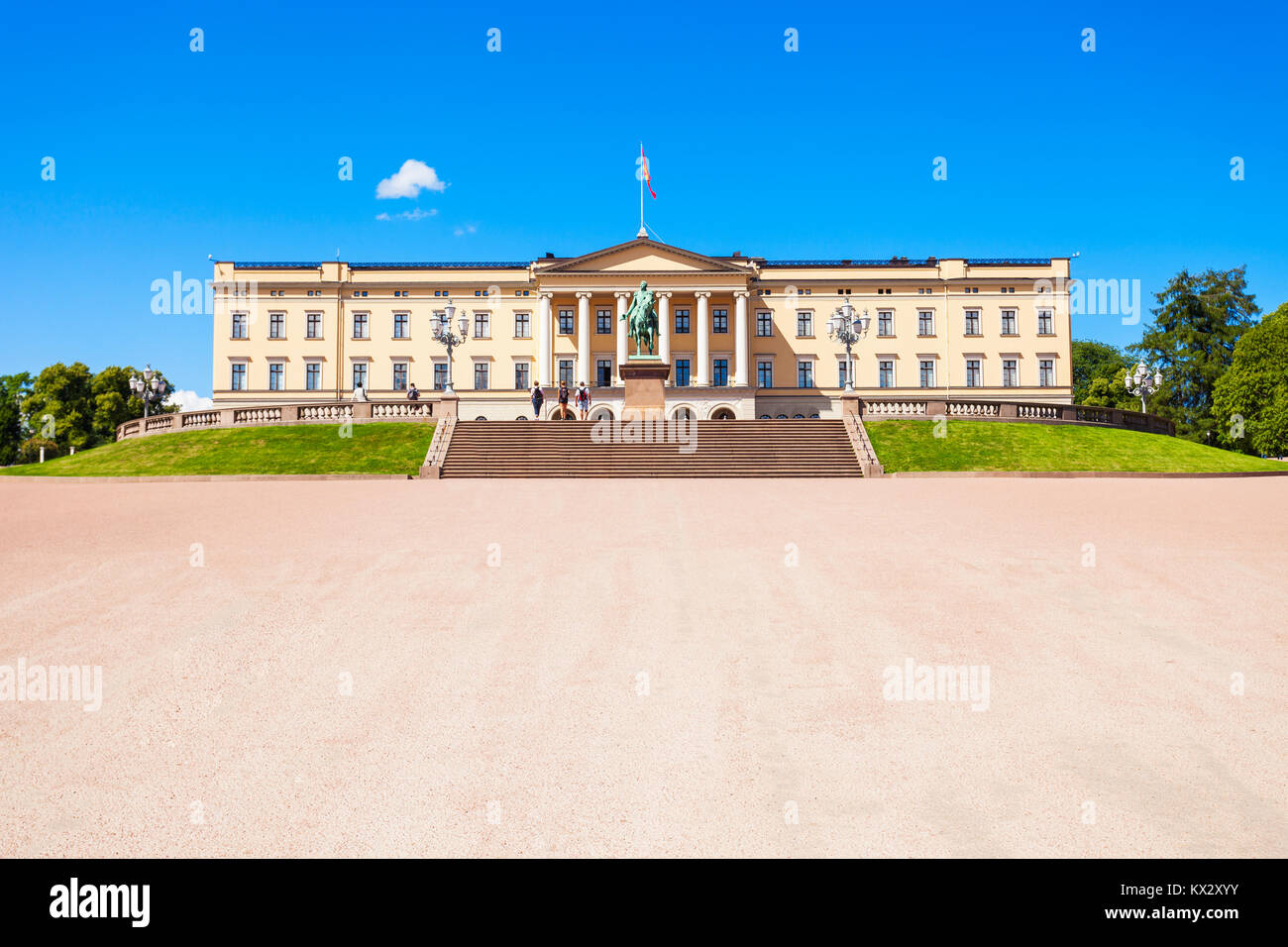 Royal Palace in Oslo, Norway. Royal Palace is the official residence of the present Norwegian monarch. Stock Photo