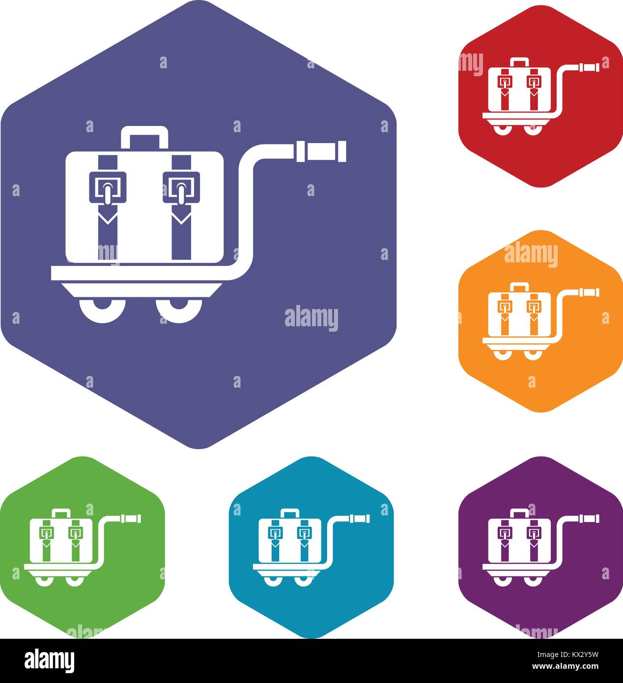 Baggage cart icons set Stock Vector Image & Art - Alamy
