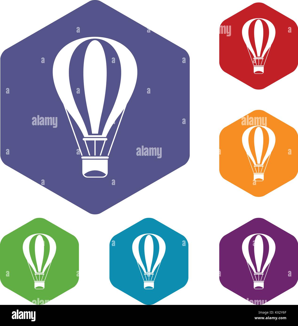 Hot air balloon icons set Stock Vector Image & Art - Alamy