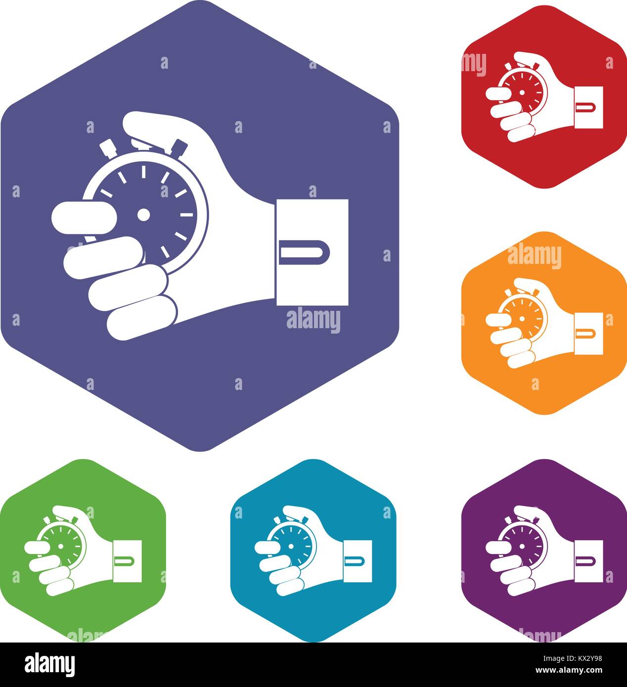 Hand holding stopwatch icons set Stock Vector Image & Art - Alamy