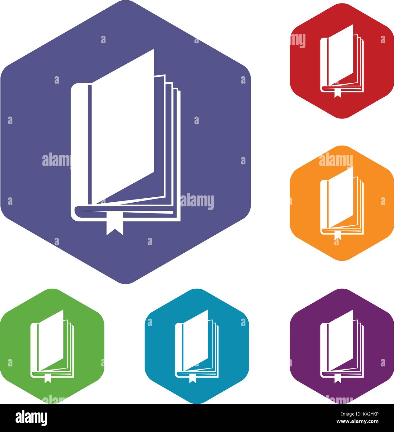 Book with bookmark icons set Stock Vector Image & Art - Alamy