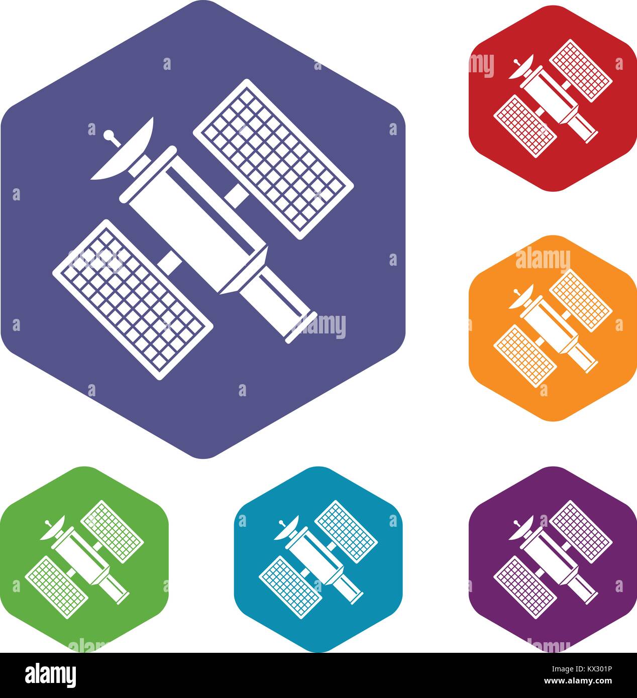 Space satellite icons set Stock Vector Image & Art - Alamy