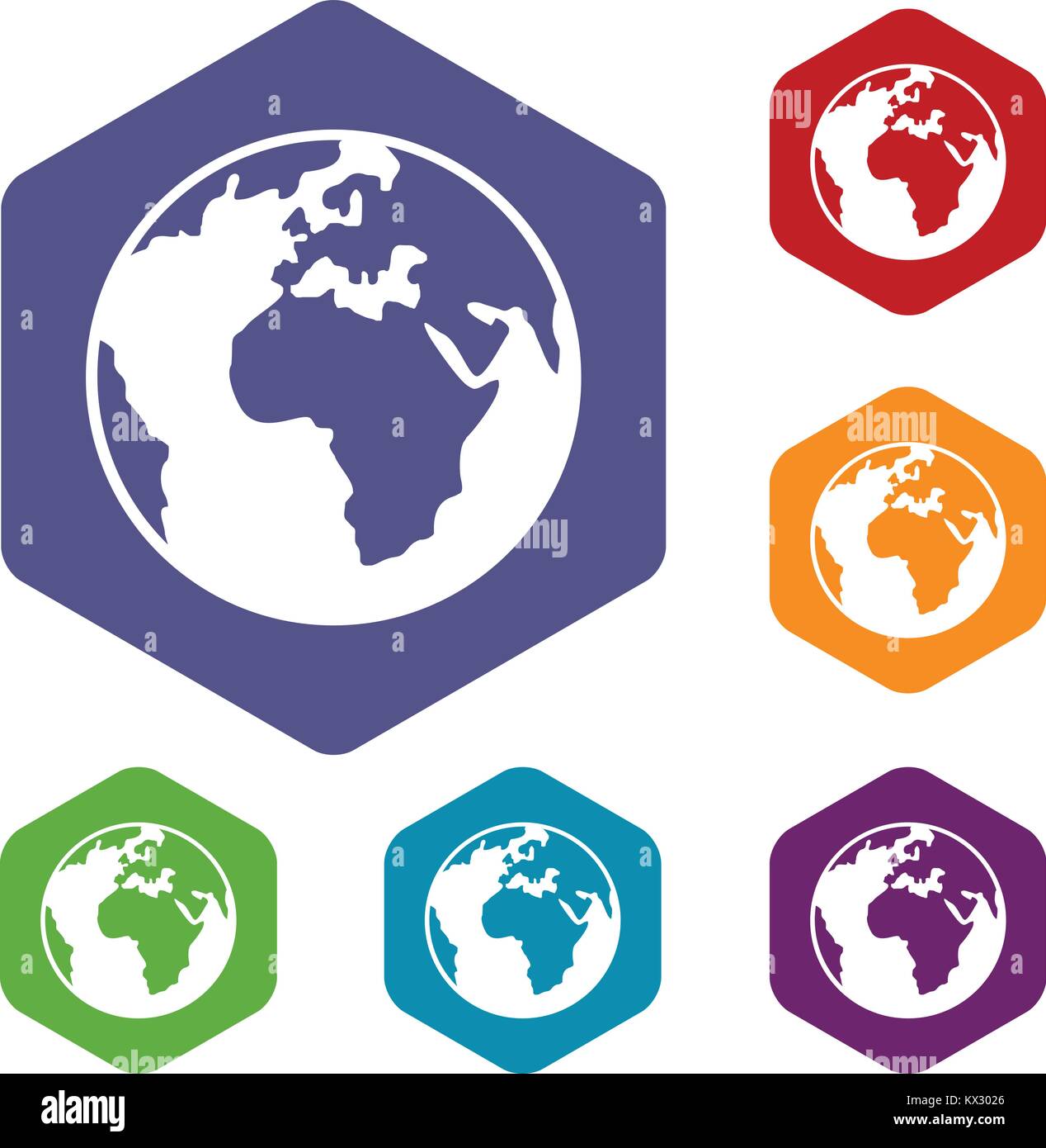 Earth globe icons set Stock Vector Image & Art - Alamy