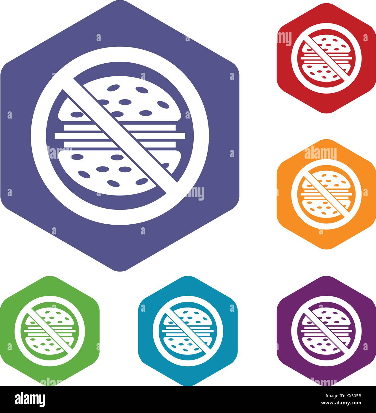 Stop fast food icons set Stock Vector Image & Art - Alamy