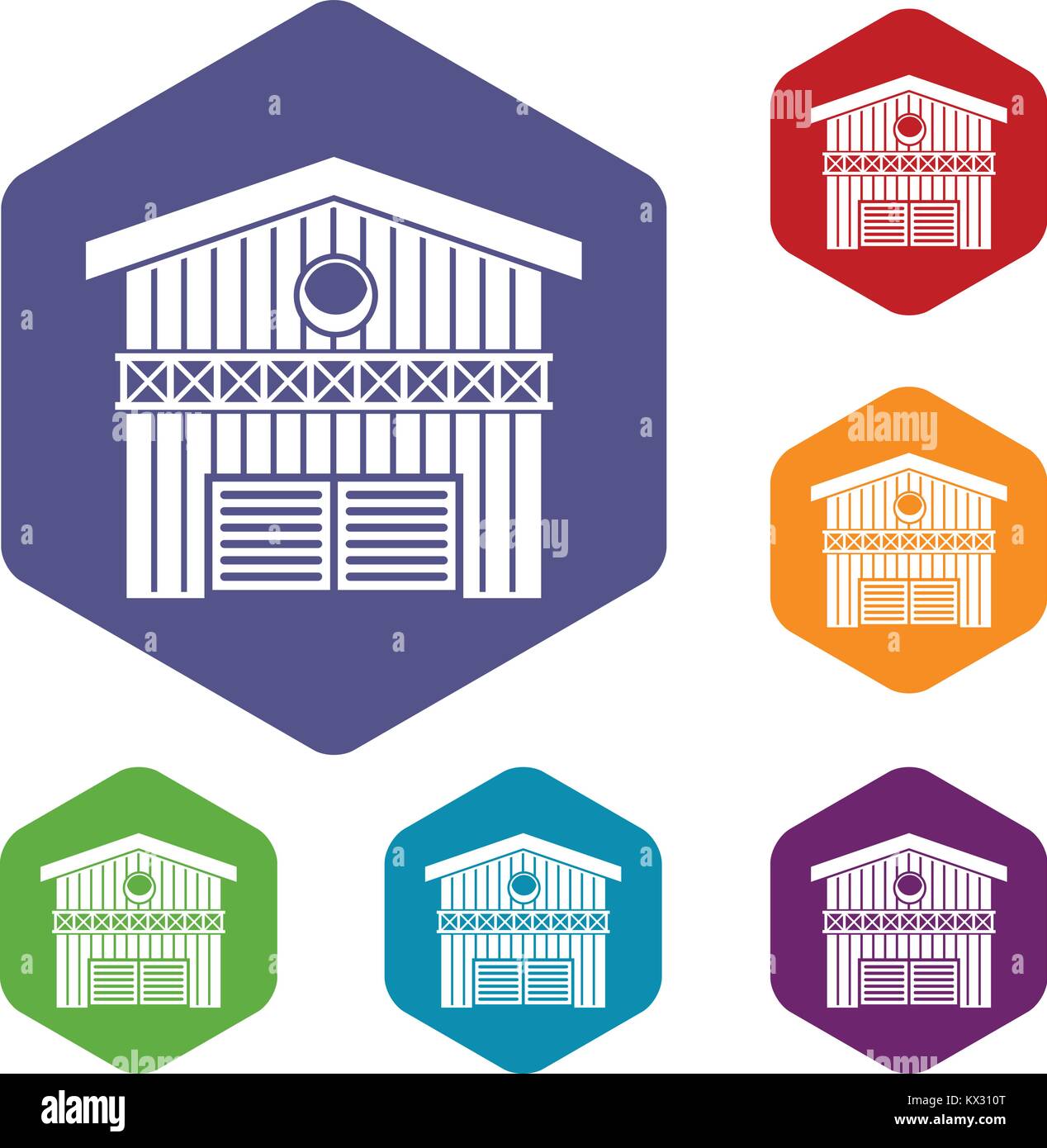 Barn for animals icons set Stock Vector Image & Art - Alamy