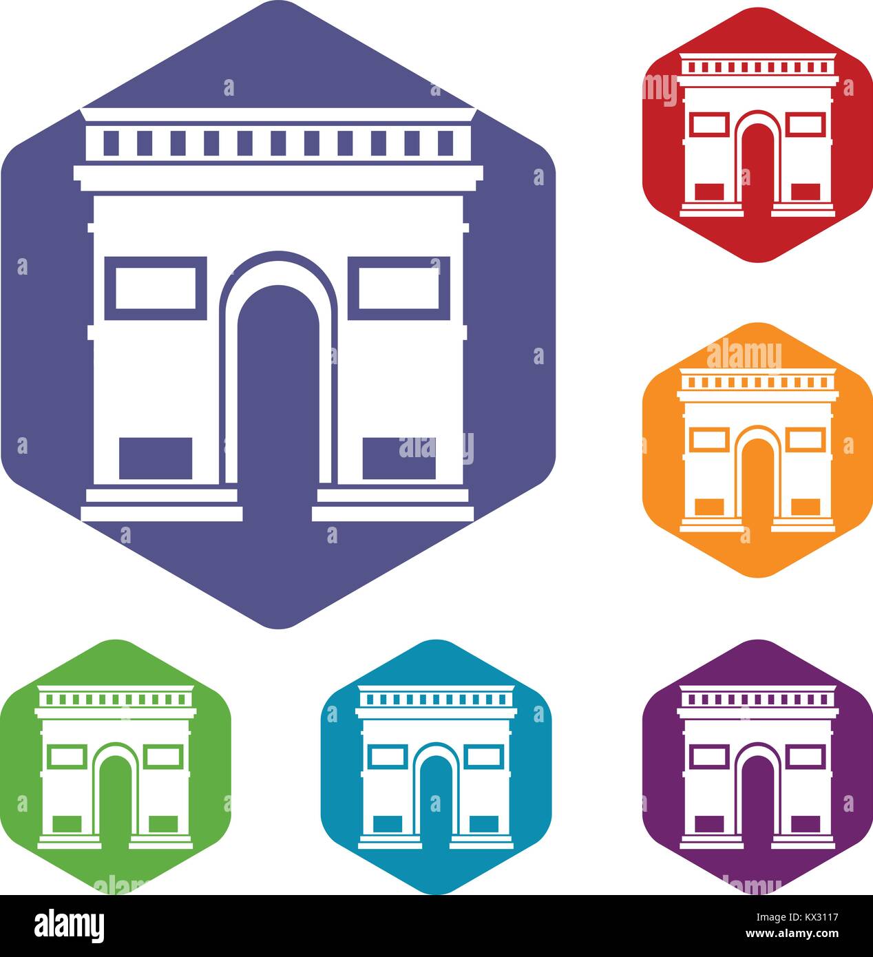Triumphal arch icons set Stock Vector Image & Art - Alamy