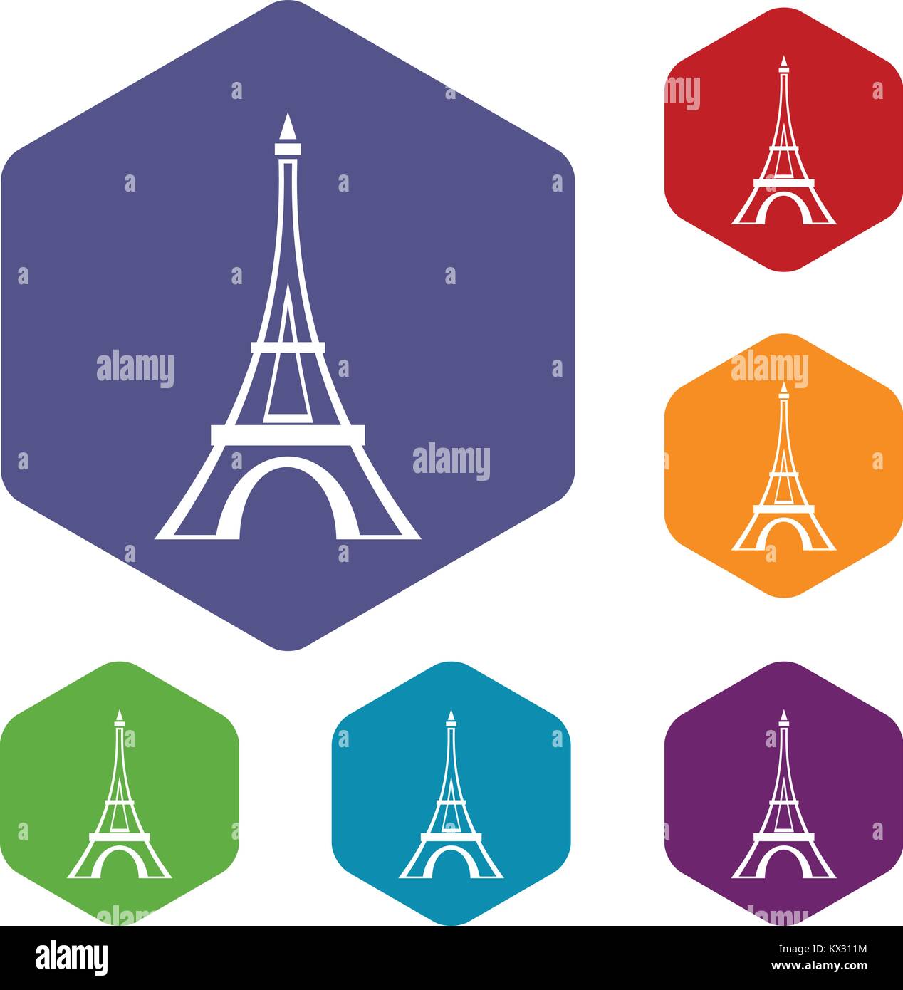Eiffel tower icons set Stock Vector Image & Art - Alamy