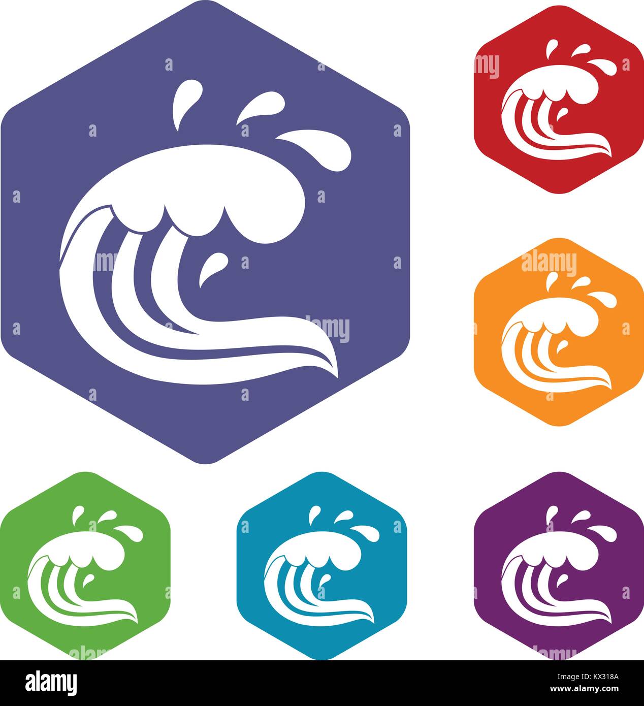Water wave splash icons set Stock Vector Image & Art - Alamy