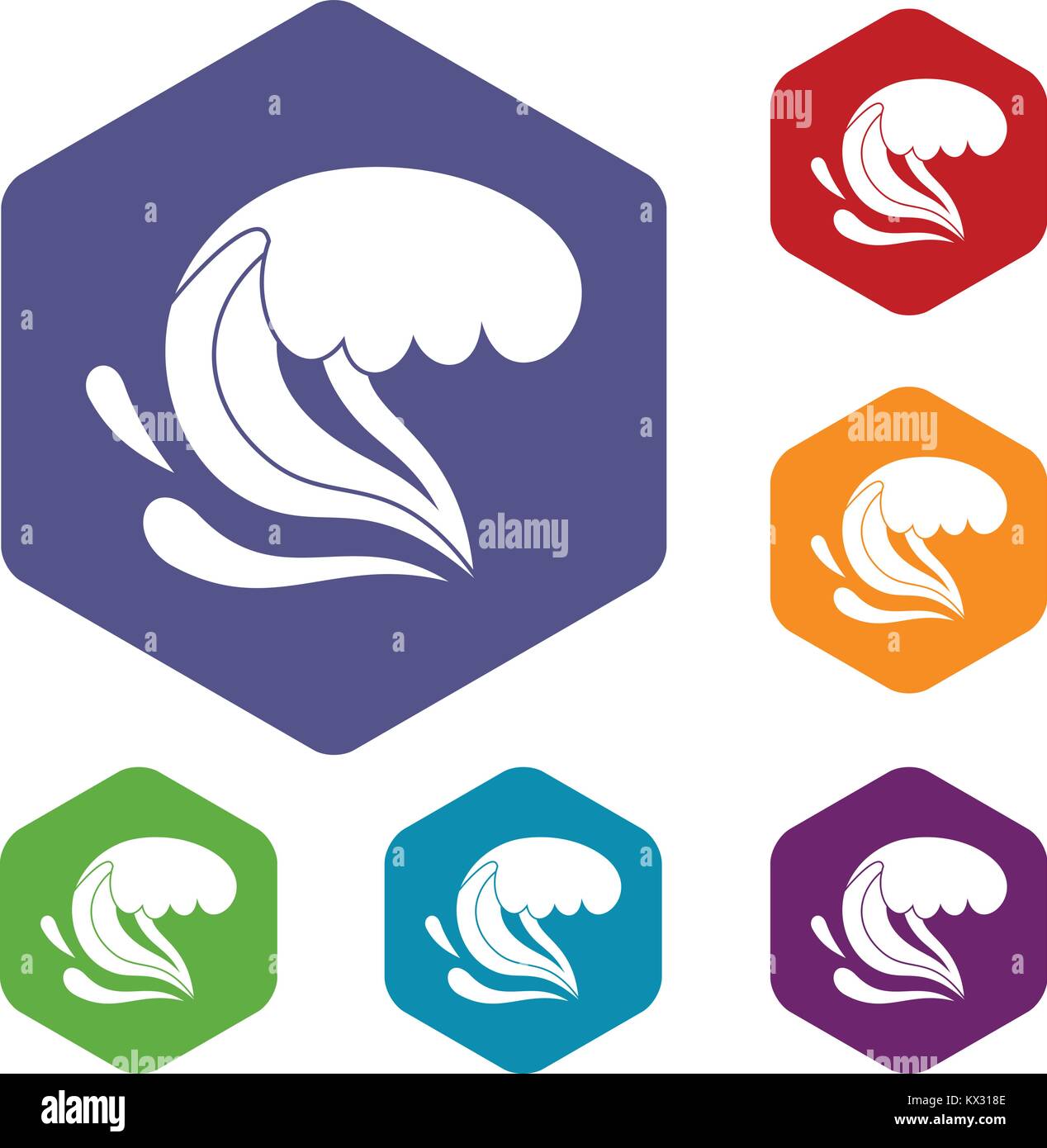 Surf wave icons set Stock Vector Image & Art - Alamy