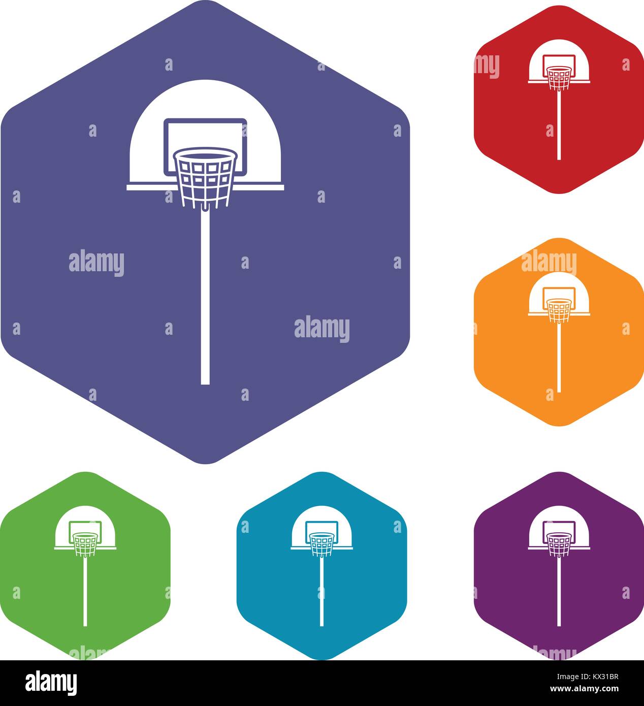 Street basketball hoop icons set Stock Vector Image & Art - Alamy