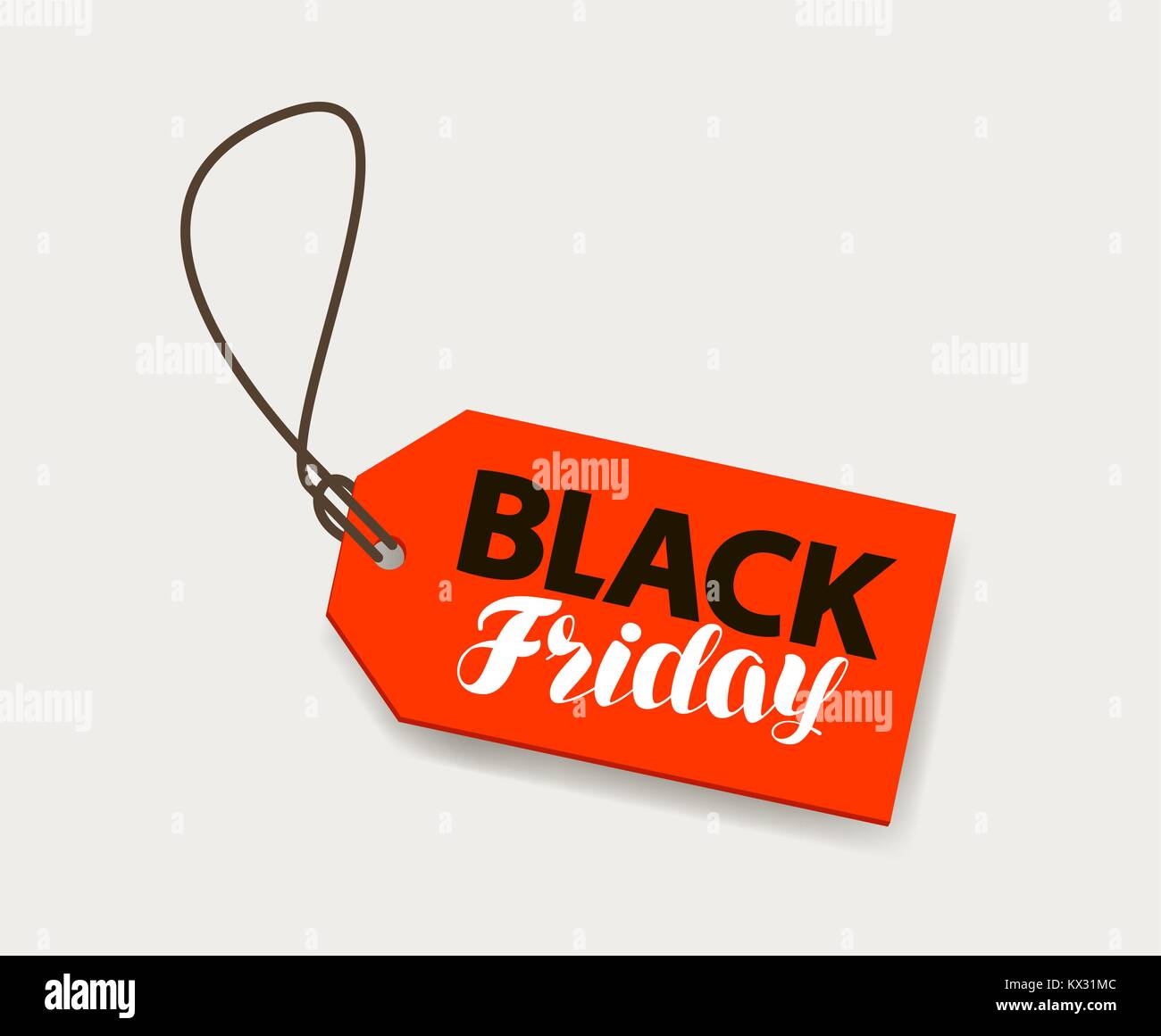 Black Friday, Sale banner. Price tag, shopping concept. Lettering vector illustration Stock Vector