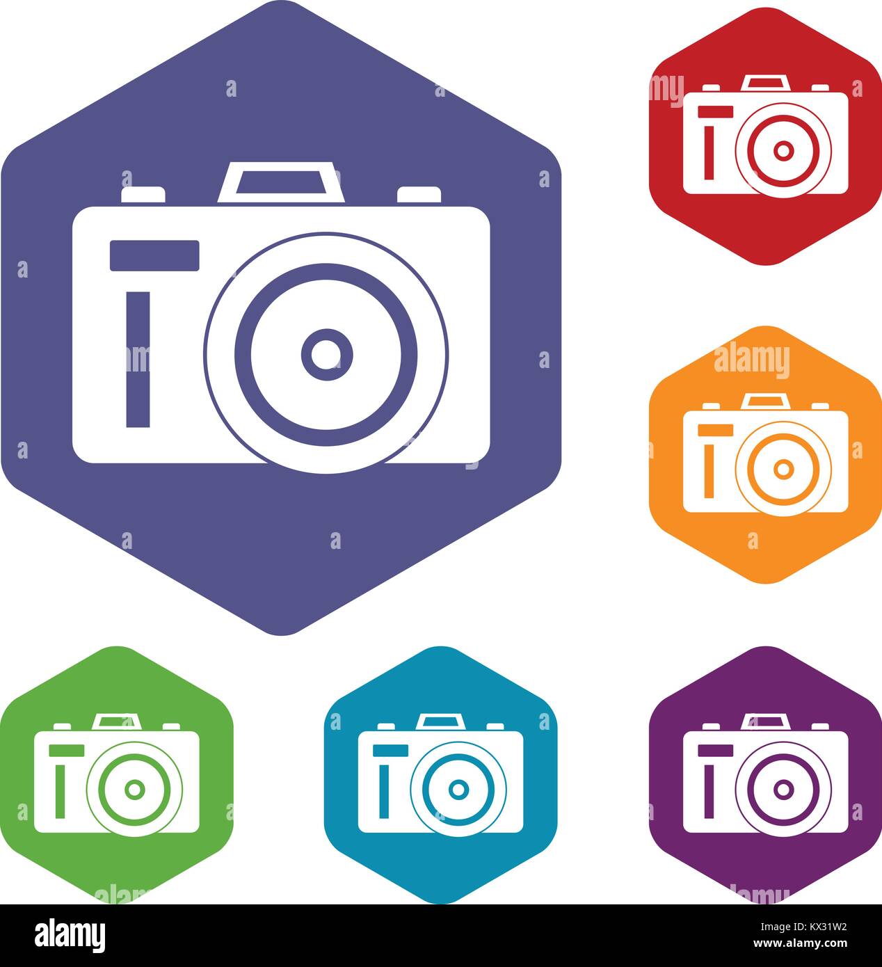 Photocamera icons set Stock Vector