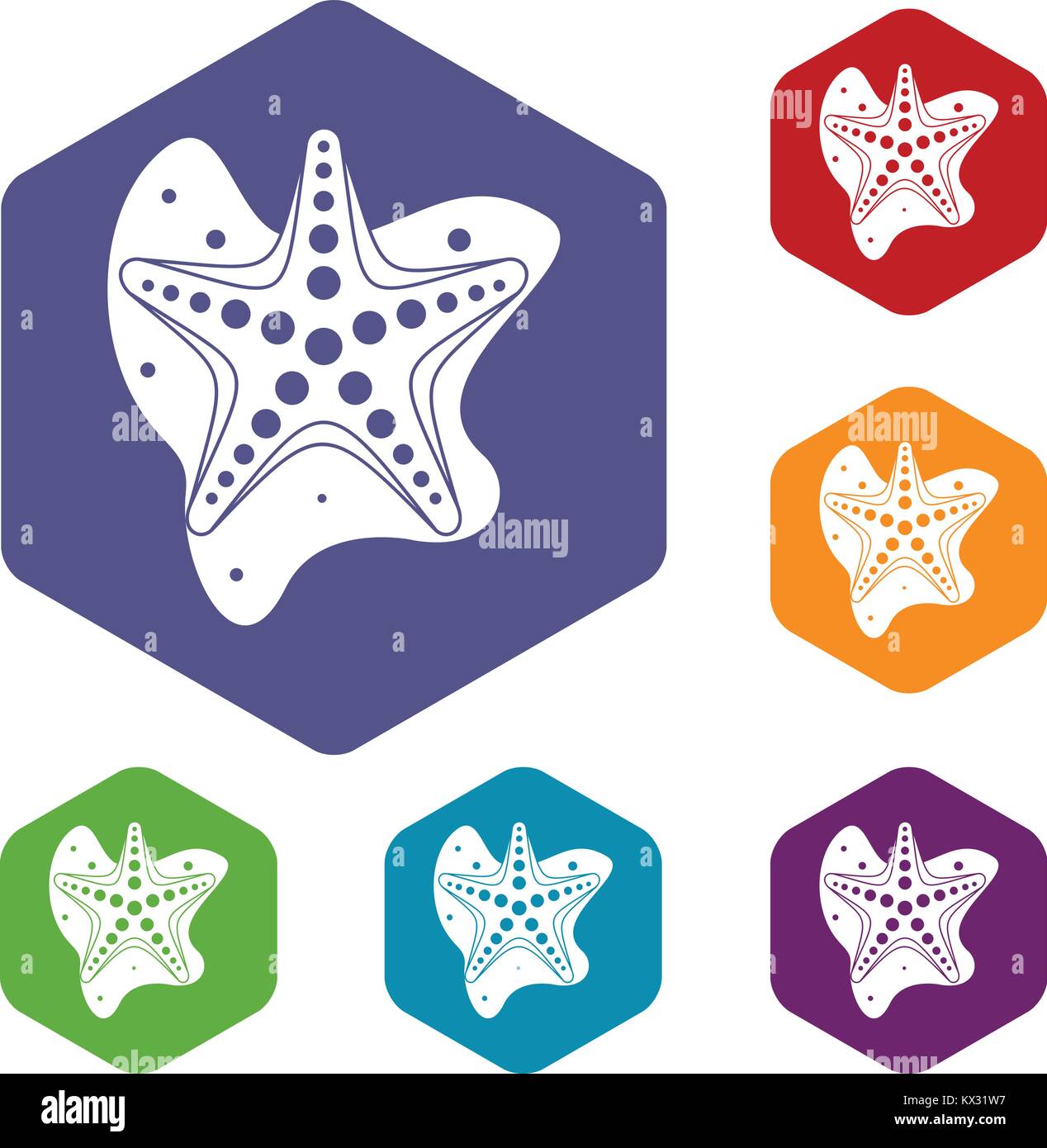 Sea star icons set Stock Vector Image & Art - Alamy