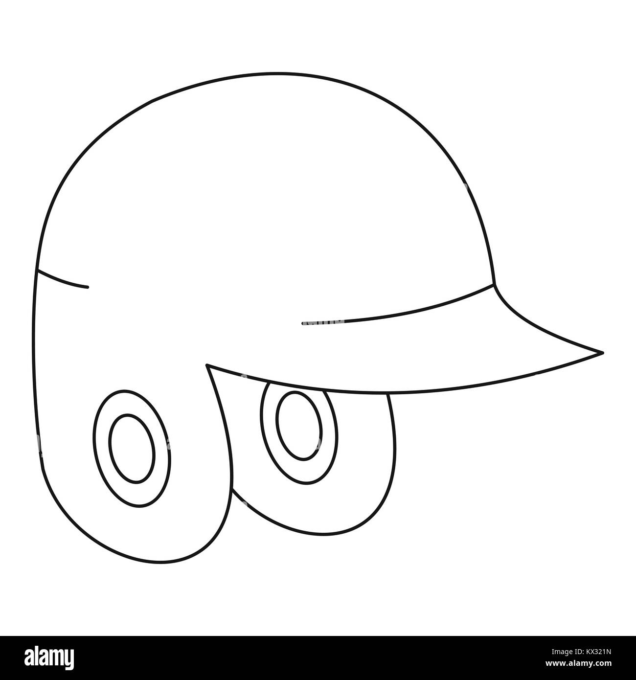 Helmet for baseball or softball icon outline style Stock Vector Image