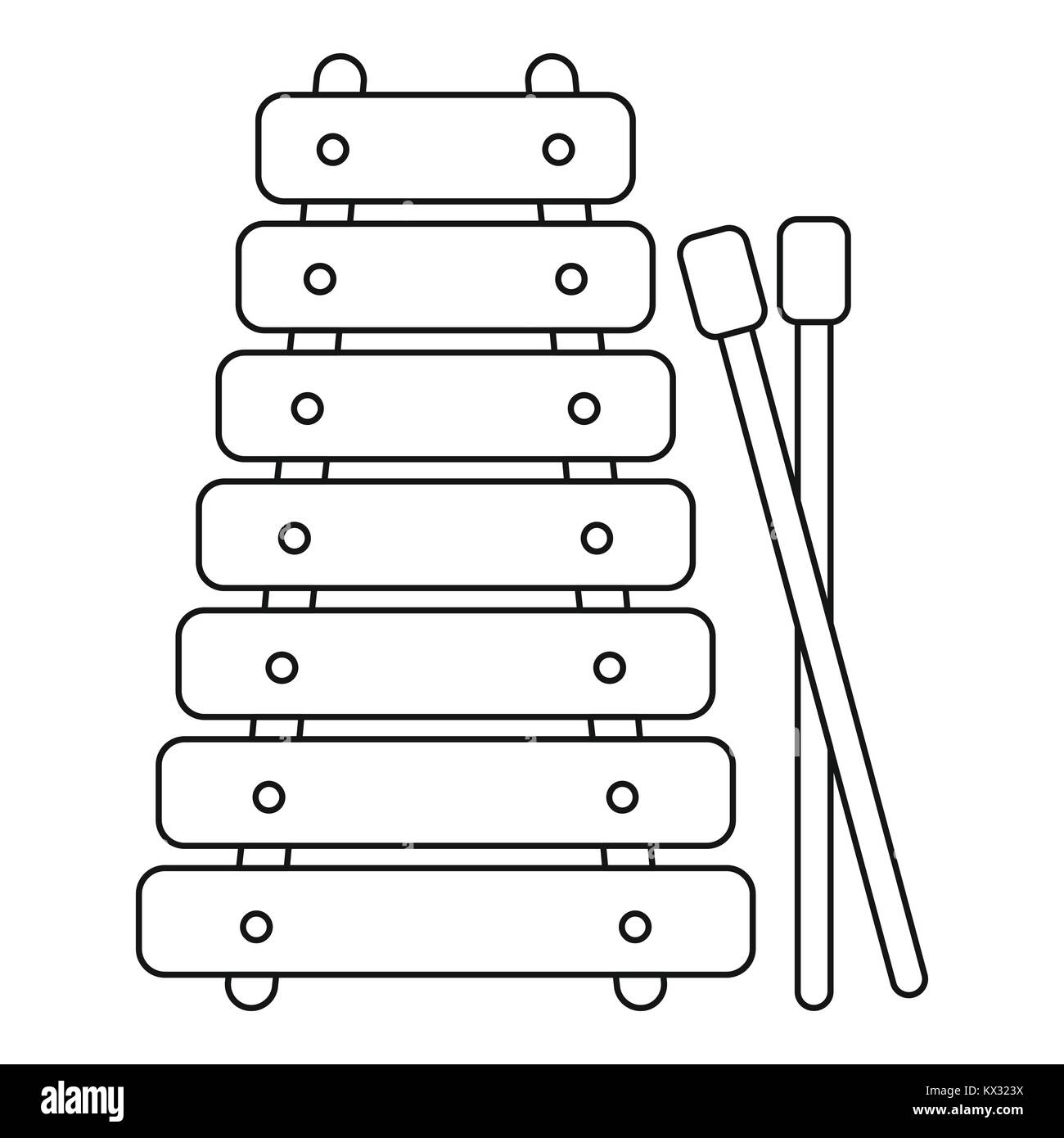 Xylophone toy icon, outline style Stock Vector Image &amp; Art - Alamy