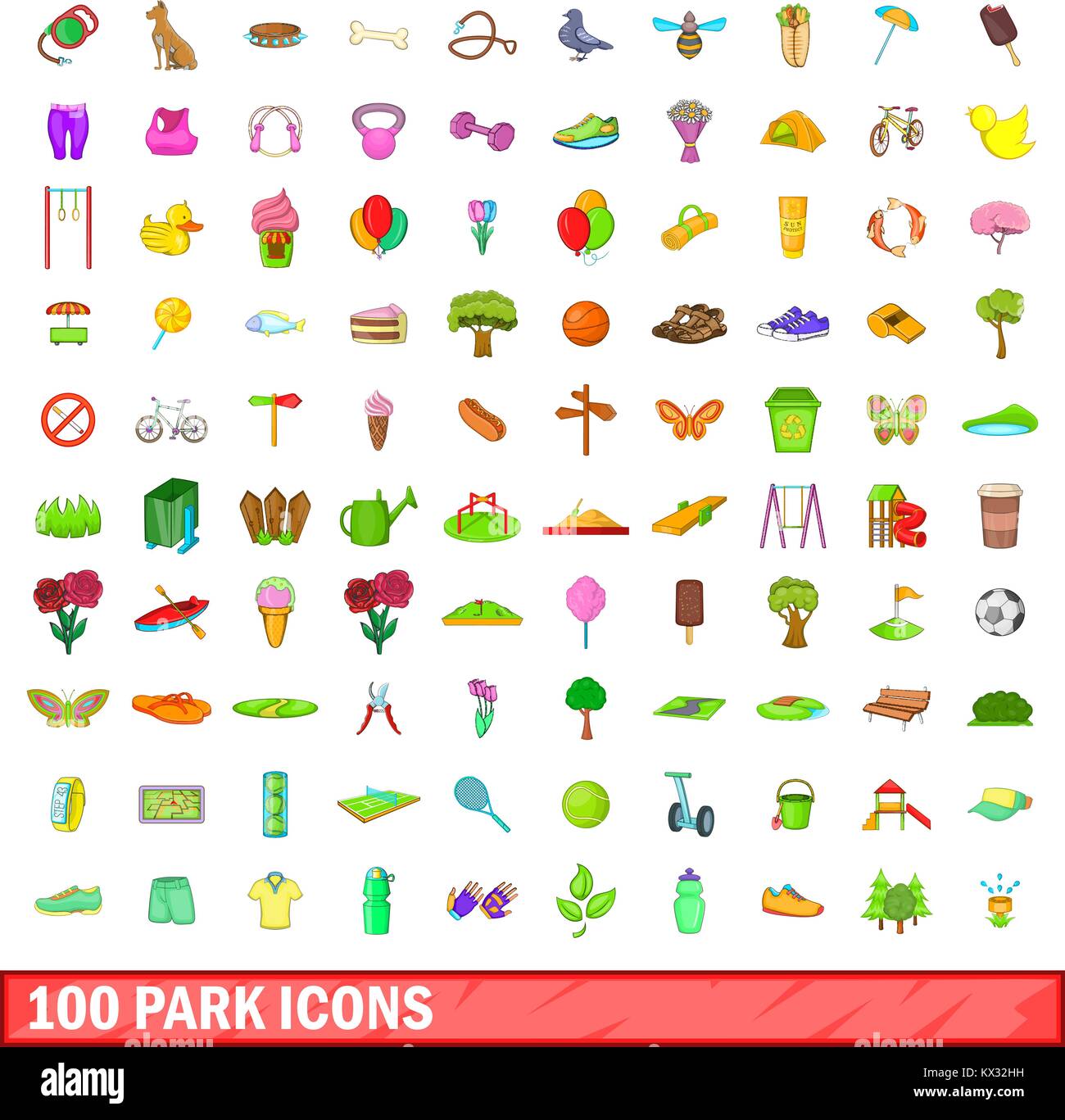 100 park icons set, cartoon style Stock Vector Image & Art - Alamy