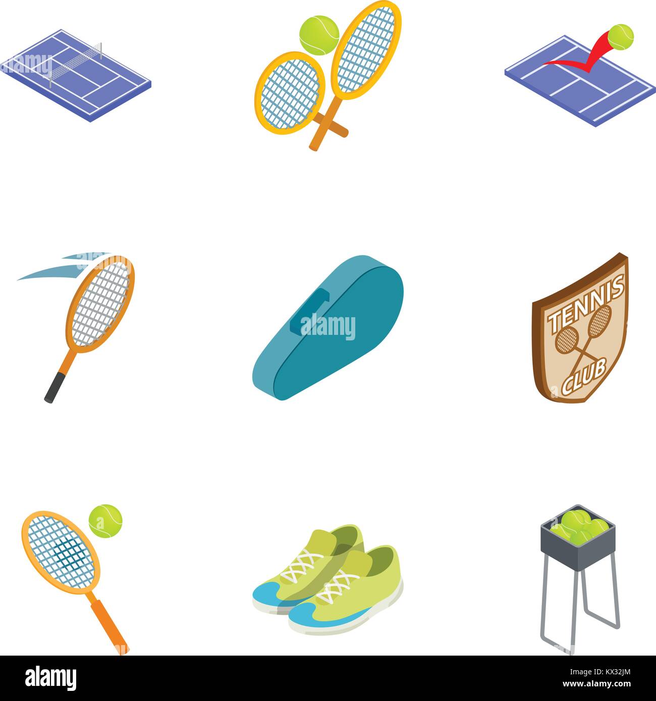 Sports equipment for tennis icons set Stock Vector Image & Art - Alamy