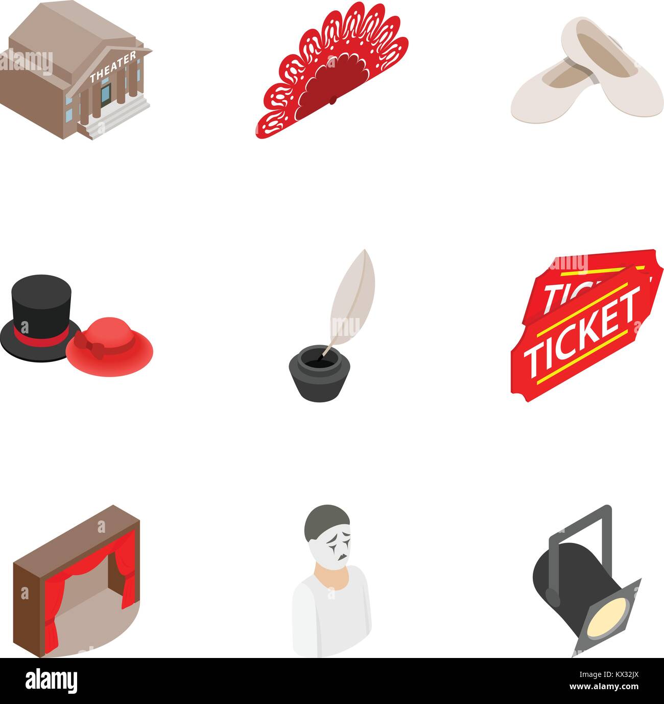 Culture and art icons set, isometric 3d style Stock Vector Image & Art ...