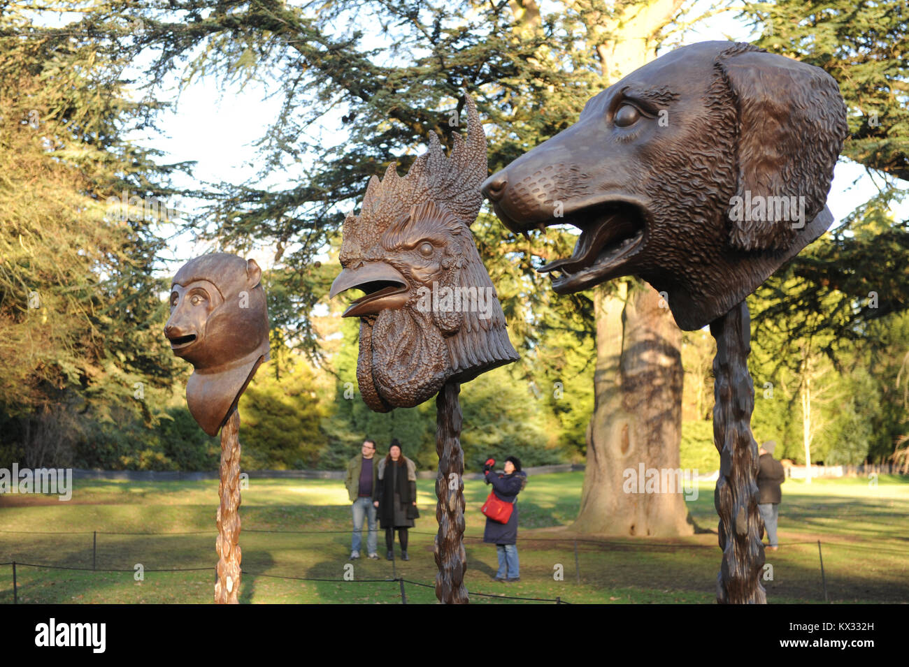 Circle of animals, Zodiac heads by Ai Weiwei, at Yorkshire sculpture